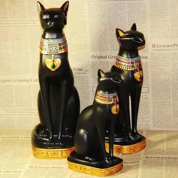 Derva amatų egzotinių muitinės Egipto kačių dievas, papuošalai, namų dekoravimo, dovanų, namų amatai
