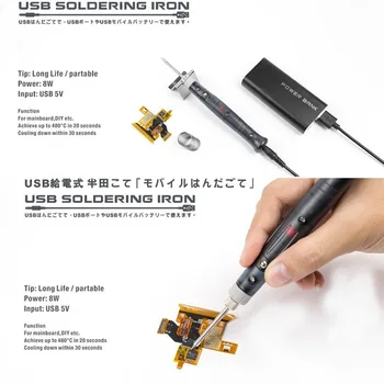 DGKS USB Elektriniai lituokliai 6ps Įrankių Rinkinys Mini USB litavimo, suvirinimo stotis suvirintojas kaitinimo elementas stand scorcher geležies