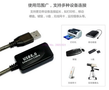 Dhl ar fedex 20pcs 5M 10M, 15M 20M USB 2.0 Extension Cable Usb Extender Miner, Mini USB Jungtis Deginimas Prekes