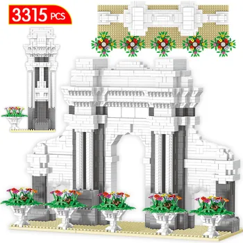 Diamond Mini Plytų Pasaulyje Garsaus Architektūros Oriental Pearl Tower Twin Bridges 3D Modelio Blokai Žaislai Vaikams