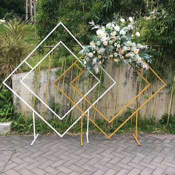 Diamond Vestuvių Arch Balionas Gėlių Fone Stendas Namų Puošybai Geometrinis Gėlių Fone Rėmo Dekoras