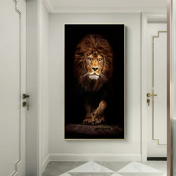 Didelis Laukinių Liūtas Gyvūnų Žiaurus Žvėris Plakatas Sienos Meno Tapybos Drobės Spausdina Dekoratyvinis Nuotraukos už Kambarį Dekoro