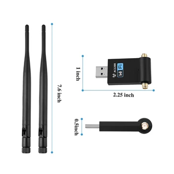 Didelės spartos USB Wireless Wifi Adapter Dual Band 2.4 G&5.8 G Antena Wifi Dongle 1200Mbps USB Tinklo plokštė skirta KOMPIUTERIUI Laptopo
