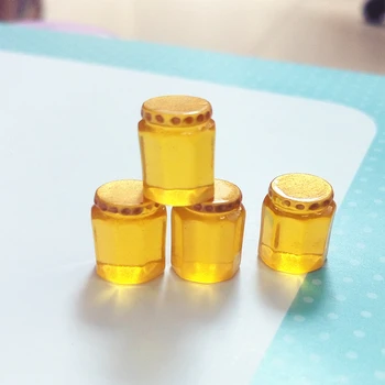 Didmeninė 100VNT Dervos Cabochon Miniatiūriniai Medaus Arbatos Butelis Kawaii Mini Uogienės Stiklainiai Lėlių Maisto Flatback Cabochon