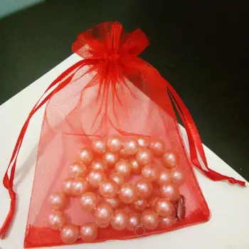 Didmeninė 200pcs Raudona Drawable Organza maišelį Raišteliu maišelis Vestuvių, gimtadienio, Kalėdų šalis, dovana, papuošalai, pakuotė krepšiai ekranas