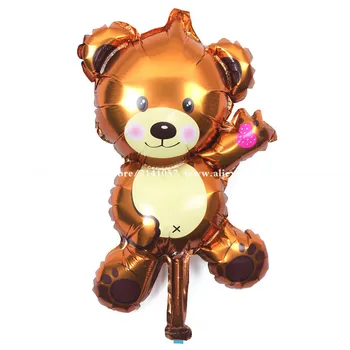 Didmeninė 50pcs/daug 45*27cm Cute Boy&Girl Birhtday Šalies Balionai mini Bear Meškiukas folija balionas aliumininiai balionai