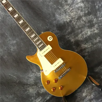 Didmeninė ir mažmeninė naujas P90 paėmimas su aukso modelis. Kairėje gitara, elektrinė gitara. Aukštos kokybės. Nemokamas pristatymas