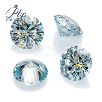 Didmeninė mėlyna spalva 1ct 6.5 mm sintetinių moissanite deimantų Серьги кольцо браслет кольца браслеты