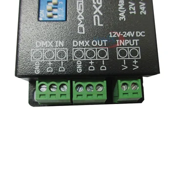 Didmeninė PX24506 DMX512 3CH Dekoderis Vairuotojo Stiprintuvas RGB Valdiklis 5050 3528 RGB LED Juostos Šviesos Lempos,DC12V-24V