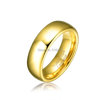 Didmeninė Žiedai 6MM Volframo Karbido Aukso Spalvos Žiedas Moterims, Vestuvių, Sužadėtuvių Juostos Žiedas Aljanso Papuošalai TU025RW