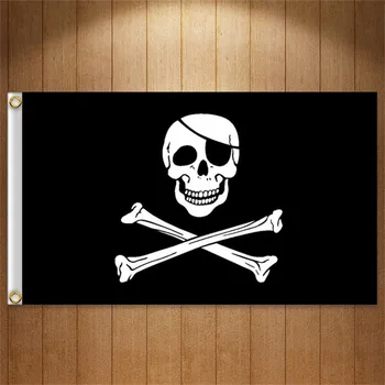 Didžiulis Kaukolė Vėliavos Kryžiaus Kaulai Jolly Roger Piratų Vėliavas Holloween Kabo Šalies Reklama Namo Apdaila, 90*150cm Banner Vėliavos
