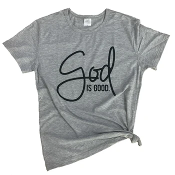 Dievas yra Geras T-Shirt Krikščionių Jėzus Marškinėliai Motyvacijos Įkvepiančios Dovanos Krikščionys Viršūnes Šūkis Grunge Tee Mados Jėzus