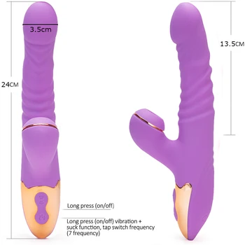 Dildo Sekso Žaislas Moterims su 7 Veržlus & Sukasi Veiksmai G Spot Klitorio , Čiulpti Klitorio Realistiškas Vibruojantis Dildo