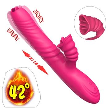Dildo, Vibratoriai Pūlingas Lyžis Žaislas Teleskopinis Šildymo Vibracijos Sekso Moteris Erotinis Moters Klitorio Stimuliatorius Suaugusiųjų Mašina Nauja