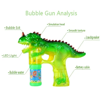 Dinozaurų Burbulas Mašina Vaikai Pučia Burbulą Žaislai Su Mirksinčios Šviesos, Muzikos Muilo Burbulų Lazdelės Pūstuvas Žaislai Vaikams, Vestuvės