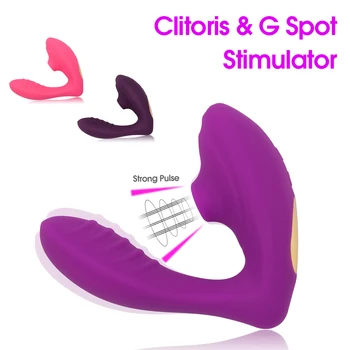 Dirželis atsparus Vandeniui 10-Dažnio Vibracijos Klitorio Gyvis Sekso Žaislai Moteris USB Įkrovimo Silent Wireless Siurbimo Simuliatorius