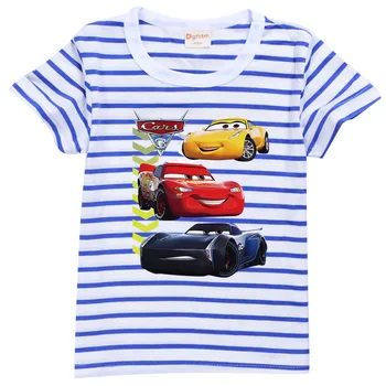 Disney baby boy drabužius McQueen 3D atspausdintas vaikų marškinėliai vasaros mados 95 automobilius berniukų ir mergaičių paprasta harajuku streetwear