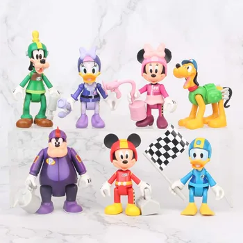 Disney Duomenys sąnarys Gali Judėti Mickey Mouse Minnie ančiukas Donaldas Scena, Lenktynių Pyragas Apdaila Veiksmų Skaičiai Žaislai Gimtadienis