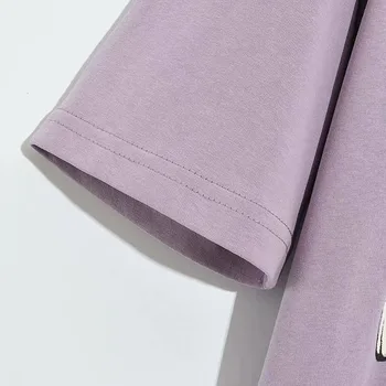 Disney Marškinėliai Harajuku Grožio ir Žvėrys Taurė Cartoon Spausdinti Trumpas Rankovės Derliaus Moterų Medvilnės Korėjos Moterų Tee Viršūnes Violetinė