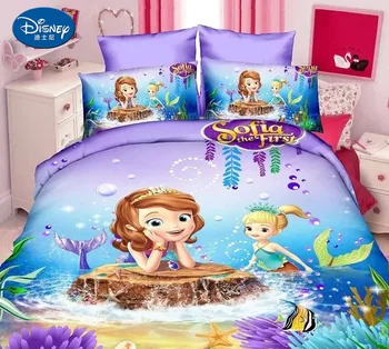 Disney Mergina Patalynės Komplektas bendrabučio kambarį Princesė Sofija antklode padengti užvalkalas lapas Vaikų lovos Antklodė Padengti lova rinkinys