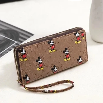 Disney Mickey Mouse piniginė pu animacinių filmų monetų krepšys kortelės turėtojas mobiliojo telefono maišelio užtrauktukas spausdinimo stačiakampio formos piniginė