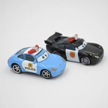 Disney Naujausias Karšto Filmas Pixar Automobilių Žaibas Mcqueen Policijos McQueen & Sally Diecast Metalo Lydinio, Žaislai, Automobilių Vaikams Geriausių Dovanų
