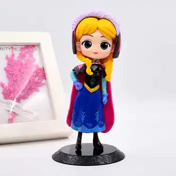 Disney Princesė Žaislai Q Posket Užšaldyti Elsa Anna Rapunzel Gražuolė Snieguolė Veiksmų Skaičiai Pvc Modelio Surinkimo Girl Dovana