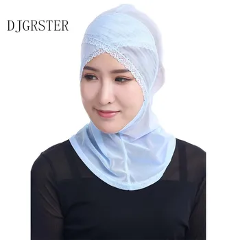 DJGRSTER Diamond Nėrinių Islamo Hijab Šalikas Jersey Hijabs Kepurės Šilko Musulmonų Gražus Vestuvių Dovaną, Pončai Sjaals Dames vasaros
