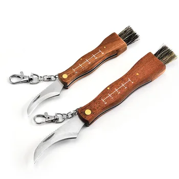 Dobeli Mini Nešiojamieji multi-funkcija sulankstomas peilis raudonmedžio rankena rinkti grybų peilis kempingas peiliai su brush tool