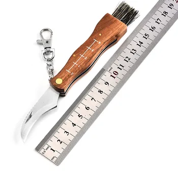 Dobeli Mini Nešiojamieji multi-funkcija sulankstomas peilis raudonmedžio rankena rinkti grybų peilis kempingas peiliai su brush tool