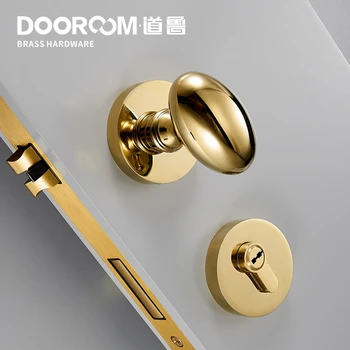 Dooroom Žalvario Durų Užraktas Nustatyti Šiuolaikinės Blizga Aukso PVD Interjero, Miegamasis, Vonios kambarys Manekeno Privatumo Ištrauka Paslėptos Durų Svirtį Nustatykite