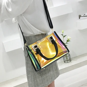 DORATASIA naujas INS karšto atspindintis PVC rankinė moterims kietas spalvinga petį krepšys ponios pirkinių tėvų maišelį crossbody krepšys