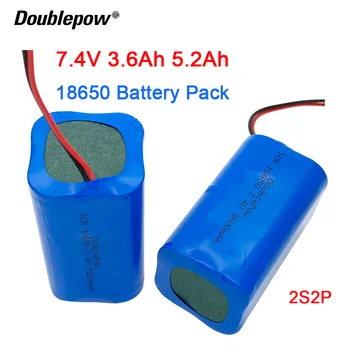 Doublepow 7.4 V 18650 ličio baterija 3600mAh/5200mAh daugkartinio Įkrovimo baterija garsiakalbis garsiakalbis apsaugos valdybos+ 
