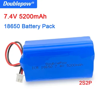 Doublepow Originalus 18650 ličio baterijos 7.4 v 5200mah daugkartinio įkrovimo baterija garsiakalbis garsiakalbis apsaugos valdyba