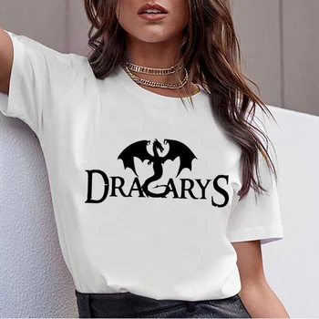 Dracarys Marškinėliai Moterims Daenerys Drogon Gaisro Atspausdintas T-Shirt Harajuku Vasaros Motina Dargon Marškinėlius Naujas Arya Stark Viršuje Tees Moteris