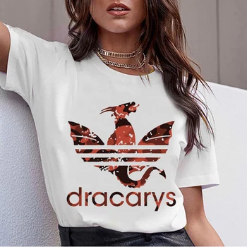 Dracarys Marškinėliai Moterims Daenerys Drogon Gaisro Atspausdintas T-Shirt Harajuku Vasaros Motina Dargon Marškinėlius Naujas Arya Stark Viršuje Tees Moteris