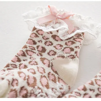 Dramblio kaulo Medvilnės Baby Antblauzdžiai Pavasarį, rudenį leparod spausdinti Vaikai kelnės 0-24m Vaikams, vaikiška Legging +kojinių rinkinys