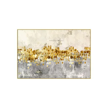 Drobė, tapyba vertus nudažyti aukso menas abstraktus akrilo aliejaus tapybai quadro cuadros decoracion Sienos menas Nuotraukas kambarį