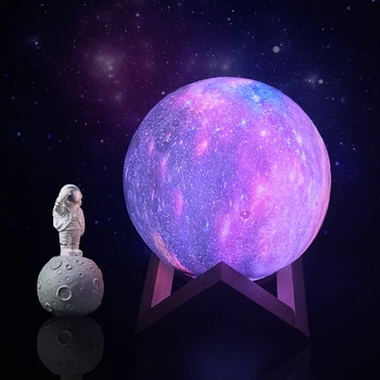 Dropship 3D Atspausdintas Star Mėnulio Šviesos Spalvinga Įkraunamą Jutiklinį Naktį Žibintai Namų Dekoro Kūrybos Dovana USB LED Šviesos Naktį