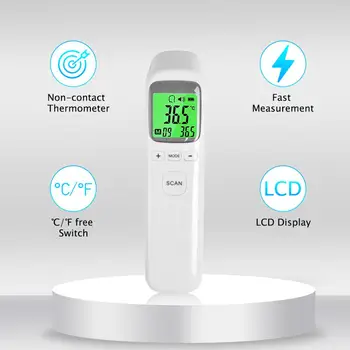 Dropshipping LCD Apšvietimas Skaitmeninis Termometras Kaktos nekontaktinės Termometro Suaugusiųjų Kūno Karščiavimas ir SPINDULIŲ Termometras Vaikams