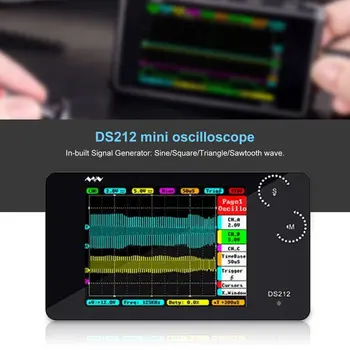 DS212 Kišenės Dydžio LCD Skaitmeninis Nešiojamų Saugojimo Oscilloscope Rankinės Plotį, 1MHz ėminių Ėmimo dažnis 10MSa/s Nykščio Varantys