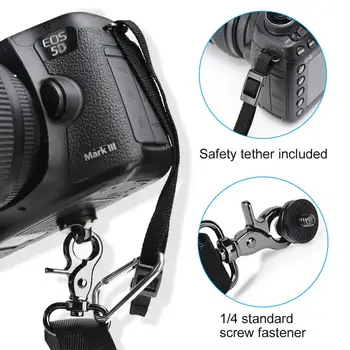 DSLR Fotoaparatas Pečių, Kaklo Dirželis Greito Atleidimo ir Saugos Pririšti Universalaus Fotoaparato Diržas, skirtas 