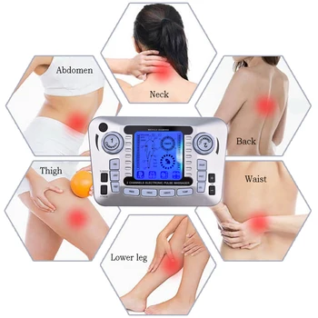 Dual Channel Elektrinis Raumenų Stimuliatorius Svorio Body Massager Skaitmeninis Pulso Terapijos Dešimtis Akupunktūra Skausmo +10 Padas