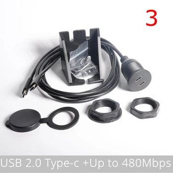 Dual port USB C Tipo 2.0 3.0 3.1 ir USB 2.0 3.0 Vyrų ir Moterų AUX Automobilio Kalno Pylimas Vandeniui Pratęsimo Kabelis 1m 3FT
