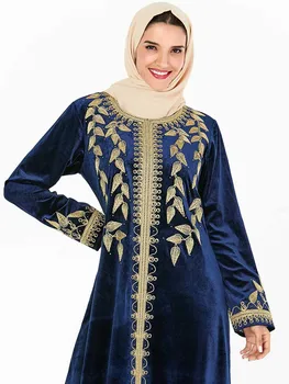 Dubajus Kaftan Aksomo Musulmonų Suknelė Moterims Maxi Kimono Jubah Ilgas Chalatas, Abaja Hijab Suknelės Islamo Drabužių, Turkija, Arabų Suknelė