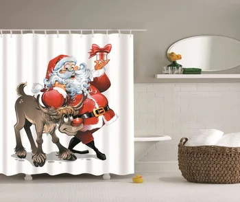 Dušo Užuolaidos Kalėdų vonios kambarys nustatyti Namų Dekoro 3D Spausdinimo Curtians Vonios kambarys Vandeniui Užuolaidos Individualų