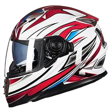 Dvigubo Objektyvo visą veidą motociklo šalmas su Sheld užrakto sistema GXT 999 motociklą moto šalmas casco