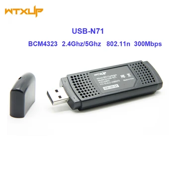 Dvigubos Juostos 300Mbps Wifi USB Wireless-N Adapterio USB-N71 Dongle BCM4323 Ethernet USB Wi-Fi Adapteris 2.4 G/5G