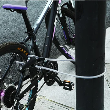 Dviračių vagysčių užraktas daugiafunkcinis plieno kabelis sagtis gali būti naudojamas su U formos spyna dviračių apsaugos nuo vagystės užrakto acces