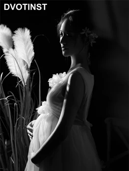 Dvotinst Moterų Fotografijos Rekvizitai Balti Berankoviai Elegantiškas Motinystės Suknelės V-Kaklo Nėštumo Suknelė Studija Filmuoja Foto Rekvizitai